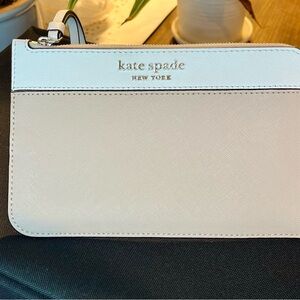 NWT. Kate Spade Beige and White Clutch